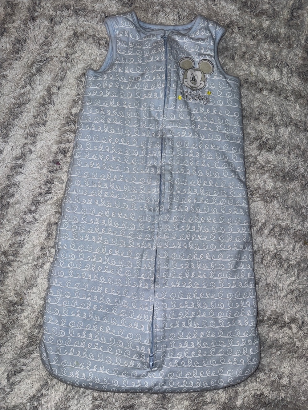 9-12m Disney Baby Blue Mickey Sleeveless Sleep Sack - Kids Pajamas